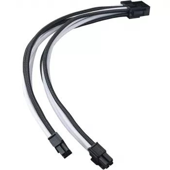 SilverStone PP07E - Cable de extensión de alimentación - 8 pines EPS12V (4+4) (M) a 8 pines EPS12V (H) - 30 cm - Negro, blanco (SST-PP07E-EP