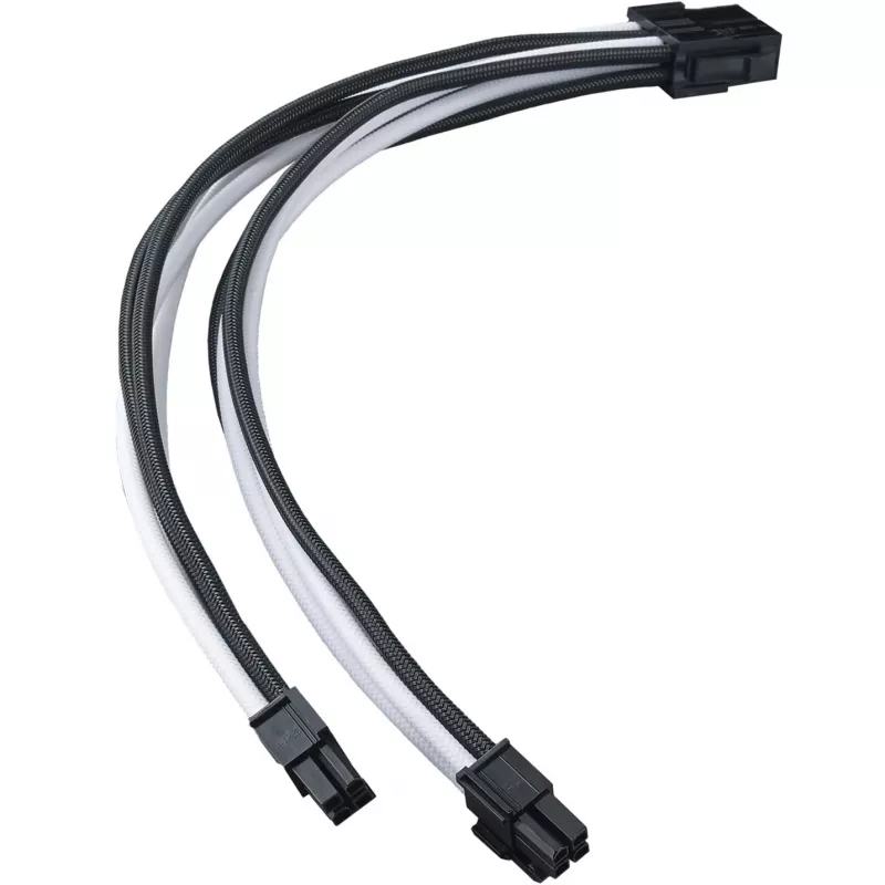 SilverStone PP07E - Cable de extensión de alimentación - 8 pines EPS12V (4+4) (M) a 8 pines EPS12V (H) - 30 cm - Negro, blanco (SST-PP07E-EP