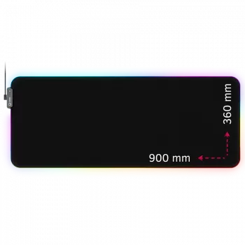 Lorgar Steller 919, Alfombrilla gaming para ratón, superficie de alta velocidad, base de goma antideslizante, retroiluminación RGB, conexión USB, soporte Lorgar WP Gameware, tamaño: 900mm x 360mm x 3mm, peso 0,635 kg