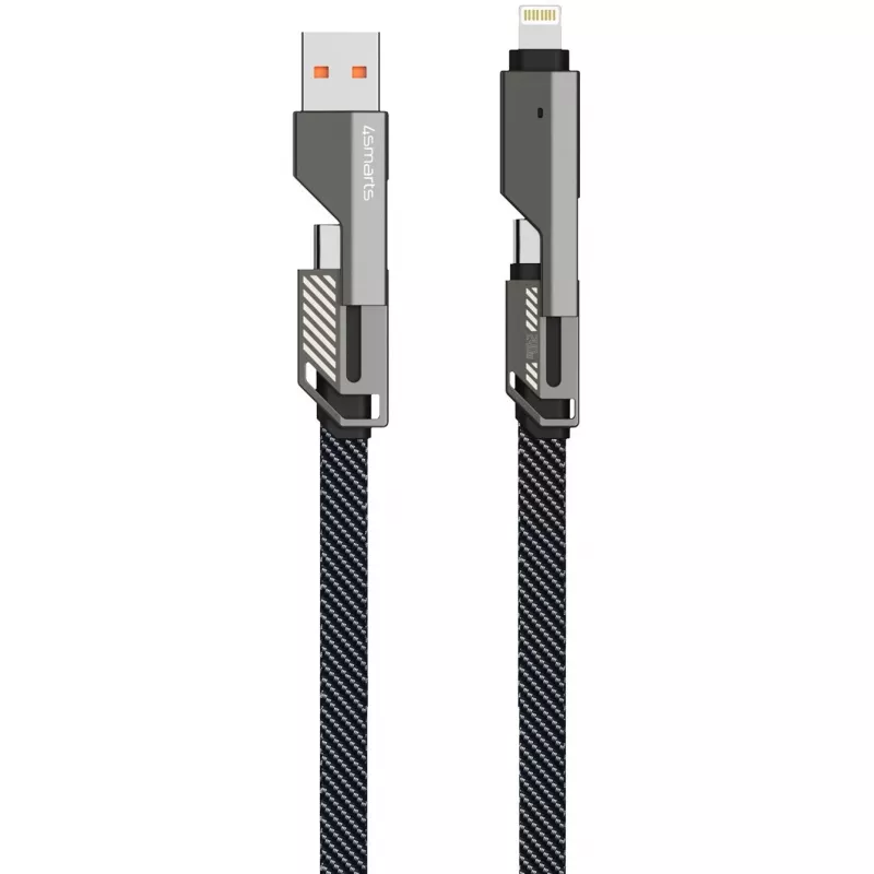 Cable USB-C 4smarts ComboCord Flat 240W+ llavero - cable - digital/datos