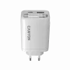 Cargador CANYON OnCharge 65RC con cable USB-C integrado 65W, 1x PD, 1x QC, enchufe EU, blanco