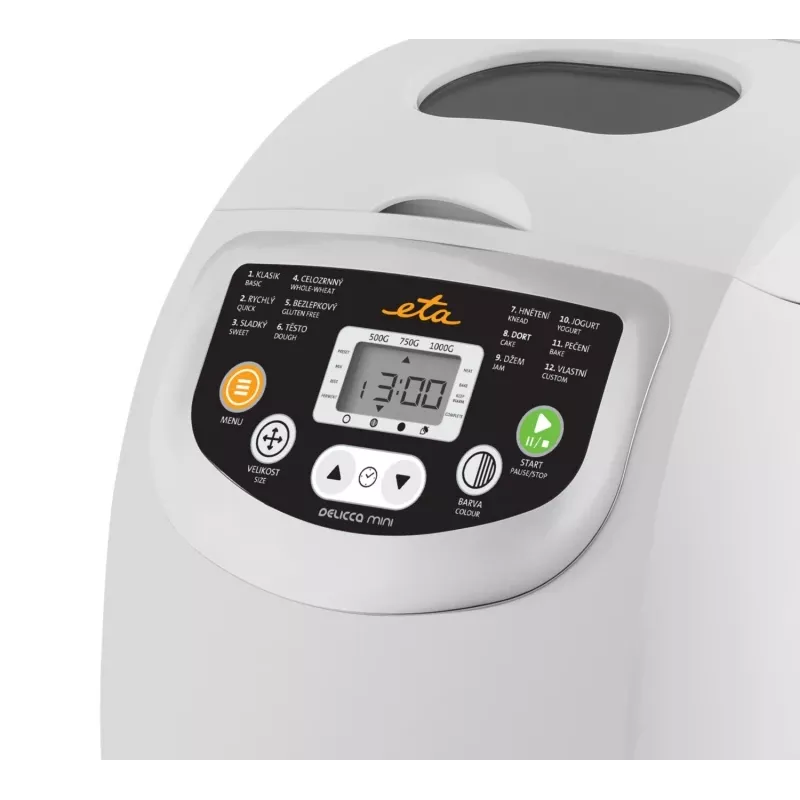 Máquina de pan ETA DELICCA 600 W, pan de máx. 1 kg, blanca, programas: sin gluten, dulce, blanco, integral