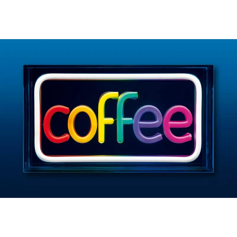 Letrero luminoso LED de neón ActiveJet AJE-NEON COFFEE, multicolor, USB 5V, montaje en superficie, marco de plástico AS