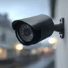 Cámara tubular simulada CEE IR1800 B, cámara de vigilancia simulada con LED IR, negro