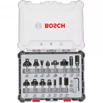 Bosch 2 607 017 472 set de fresas, 15 piezas, mango de 8 mm