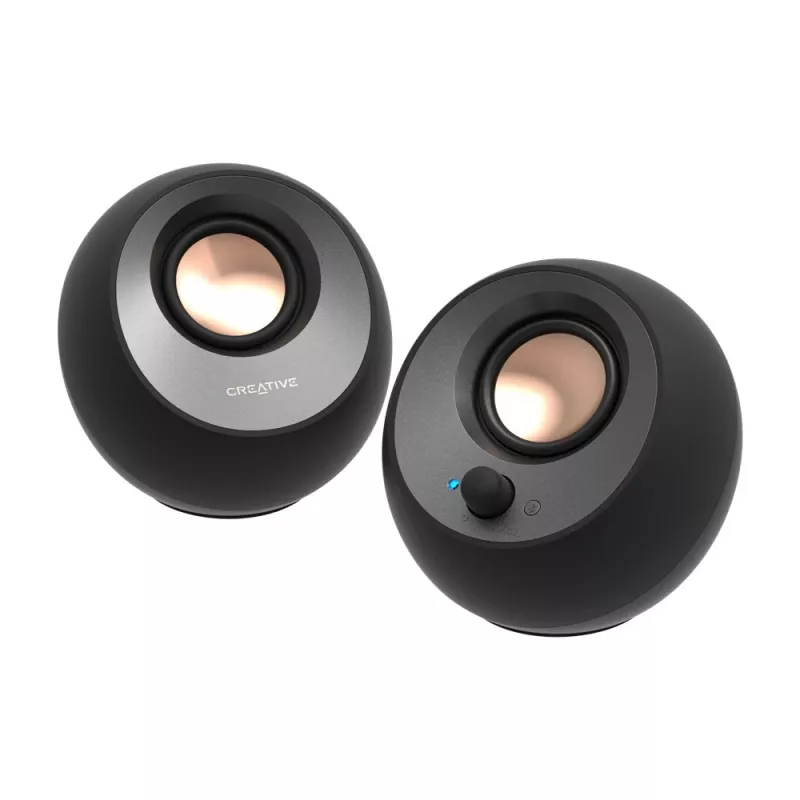 Altavoces de sobremesa CREATIVE Pebble V3 minimalistas 2.0 USB-C con audio USB, Clear Dialog Enhancement, Bluetooth 5.0, 8W RMS con 16W de potencia máxima