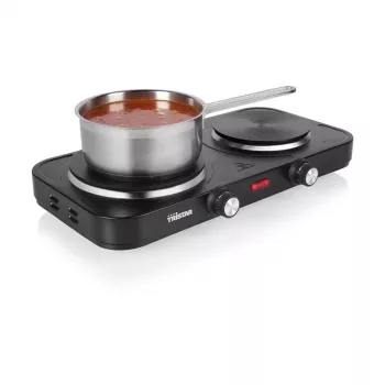 Placa de cocina eléctrica Tristar KP-6152 — 2 zonas de cocción, control táctil, negro