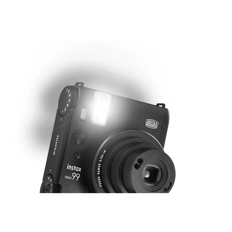 Cámara instantánea Fujifilm Instax Mini 99 negra — imagen 62×46 mm, película 86×54 mm, distancia focal 60 mm