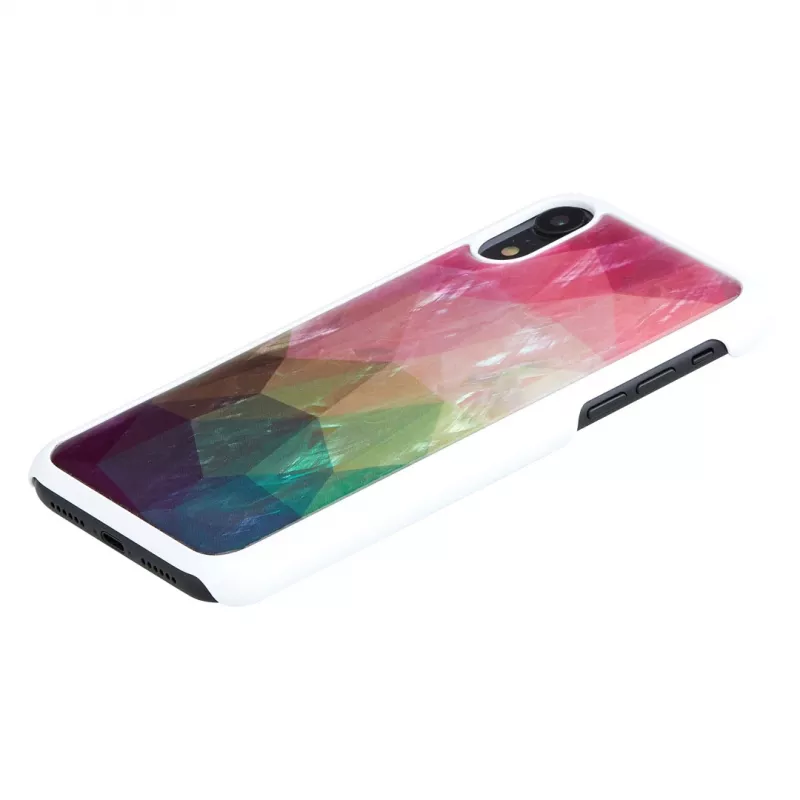 Funda para móvil iKins para iPhone XR – diseño de flores acuáticas, blanca