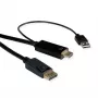 ROTRONIC-SECOMP Roline - Cable de vídeo - HDMI, USB (solo alimentación) macho a DisplayPort macho - 1 m - apantallado - Negro - compatible con 4K 60 Hz (384