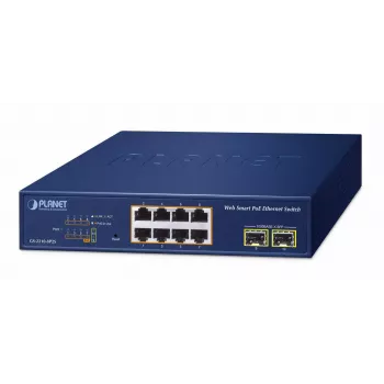 Switch gestionado PLANET GS-2210-8P2S 8 puertos Gigabit Ethernet 802.3at