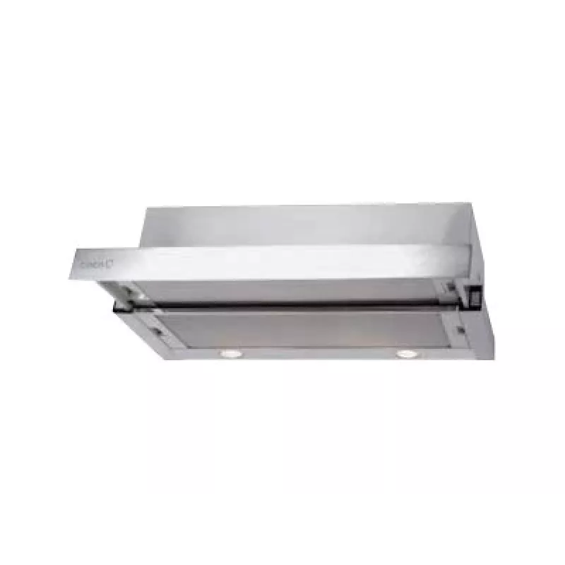 CATA | Campana extractora | TF 2003 Duralum 600 | Clase de eficiencia energética C | Telescópica | Ancho 60 cm | 390 m³/h | Control mecánico | Acero inoxidable | LED