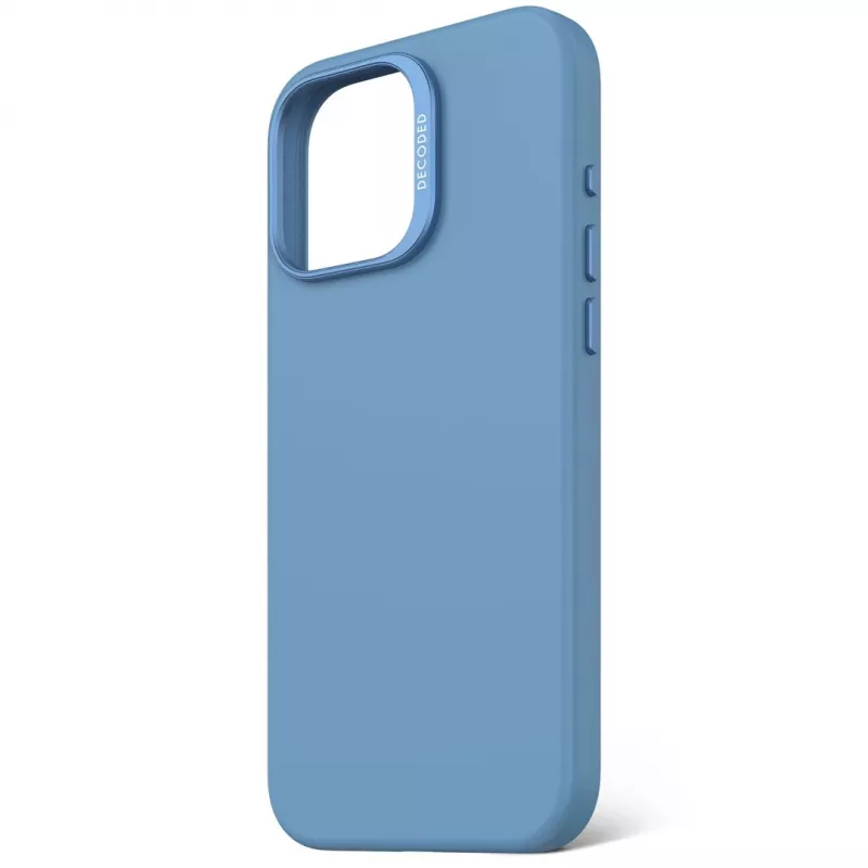 Decoded D25IPO16PMBCS9AE AntiMicrobial funda trasera de silicona para iPhone 16 Pro Max, azul claro