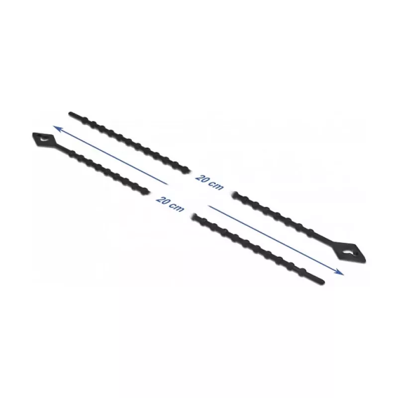 Bridas paralelas DeLOCK Beaded Kabel Tie L 200 x A 2,4 mm negro 100 uds.