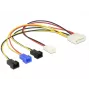 DeLOCK Molex 4 pin > 4 x 2 pin ventilador (12 V / 7 V / 5 V) - cable de alimentación para ventilador - alimentación interna, 4 polos (M) a Molex, 2 polos - 20 cm