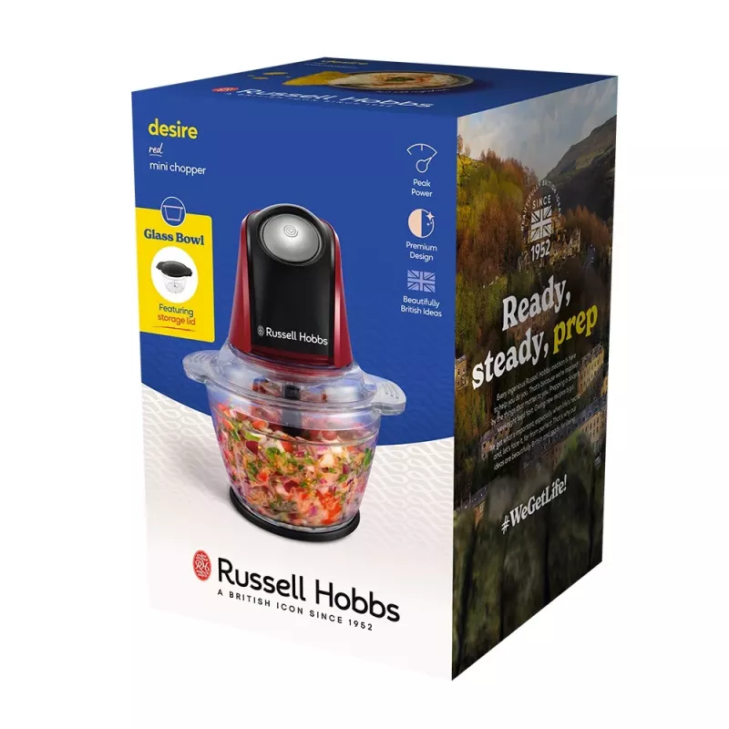 Russell Hobbs 27130-56 picadora eléctrica 0,5 L 200 W negro, rojo, transparente