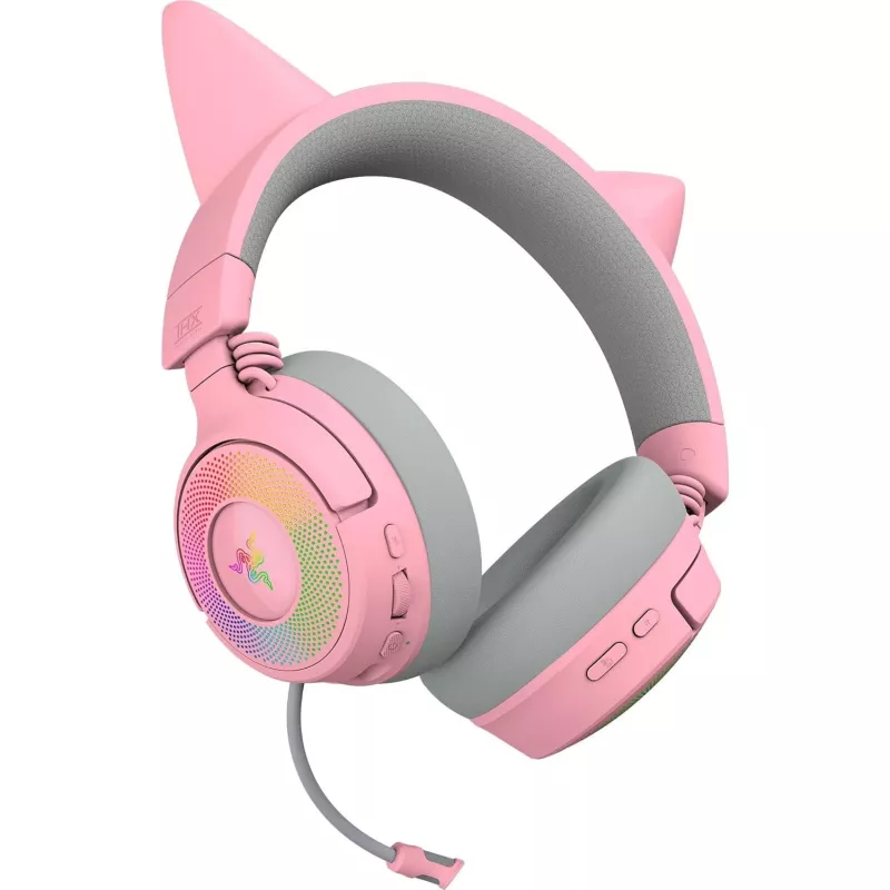 Razer Kraken Kitty V3 Pro - Quartz Auriculares Con cable e inalámbricos Diadema Gaming USB Type-A Bluetooth Rosa