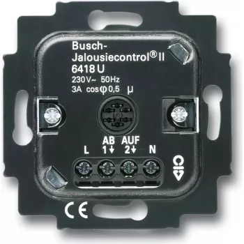 BUSCH JAEGER 6418 U - accionador de persiana/toldo - montaje empotrado - 2 canales - IP20 - negro - CE