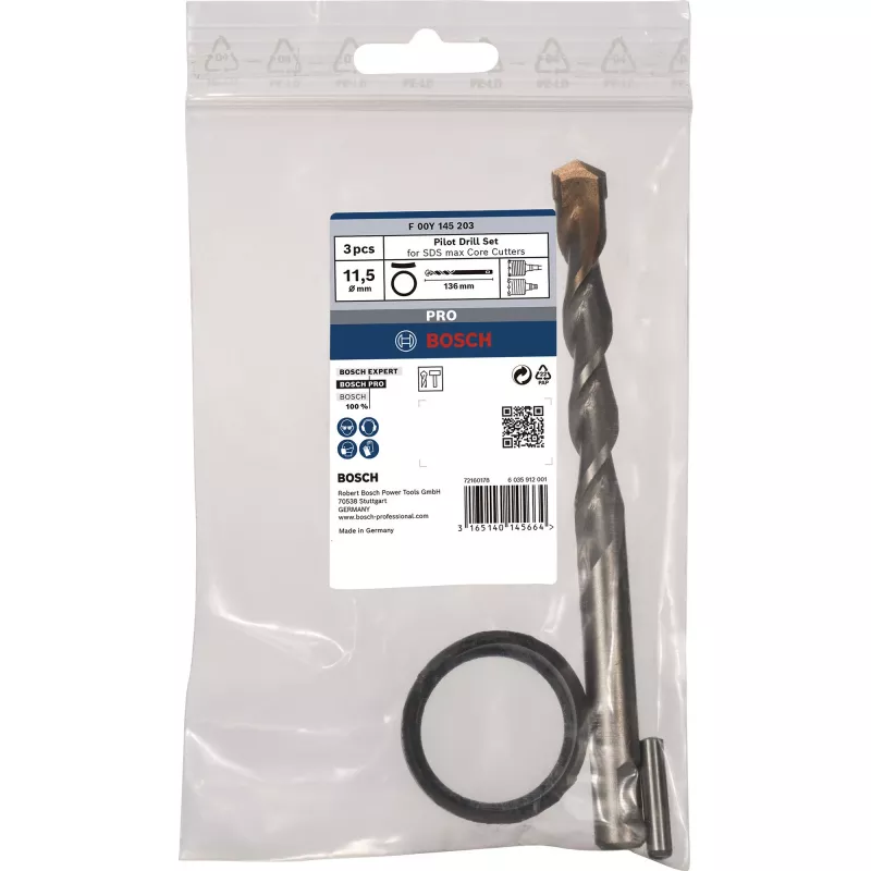 Bosch F 00Y 145 203 HM-CT broca central para SDS-max-9 CoreCutter, 11,5 mm, longitud 136 mm