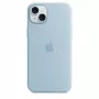Funda de silicona Apple iPhone 15 Plus azul claro MagSafe