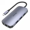 Hub de interfaz UNITEK D1071A USB 3.0 SuperSpeed 5 Gb/s plateado