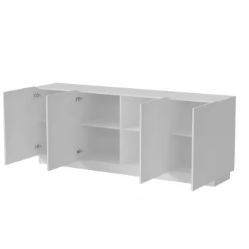 Cómoda Cama LIVERTI 200x42x78 cm blanca, cuerpo de aglomerado de 16 mm, puerta de 16 mm