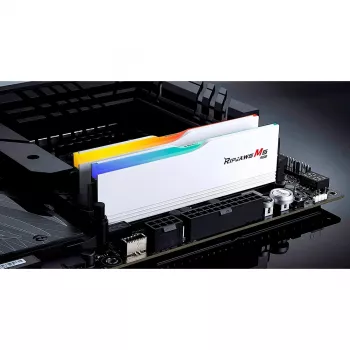 DIMM 64 GB DDR5-6400 (2x 32 GB) kit dual, memoria RAM blanca, F5-6400J3239G32GX2-RM5RW, Ripjaws M5 RGB, INTEL XMP