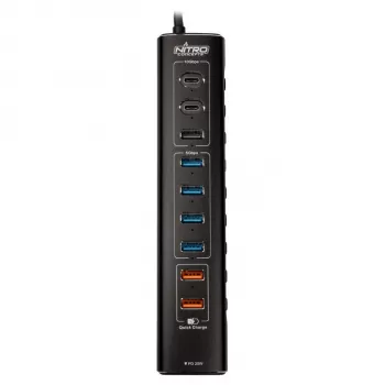Nitro Concepts UH1, hub USB híbrido de 10 puertos, USB 3.2