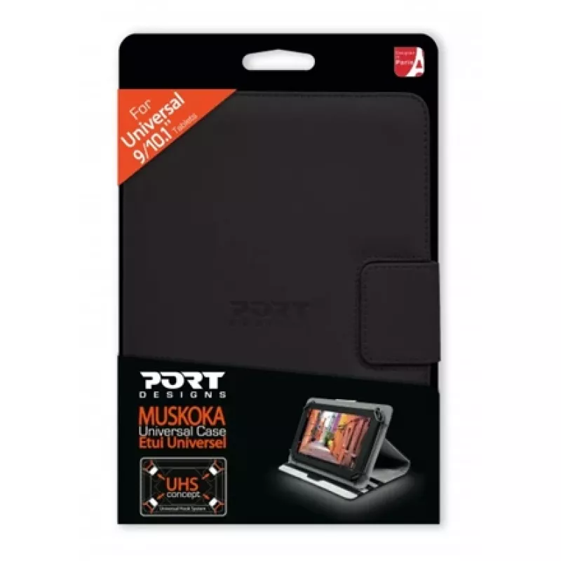 Funda con solapa universal Port Designs MUSKOKA 25,6 cm (10,1) negra