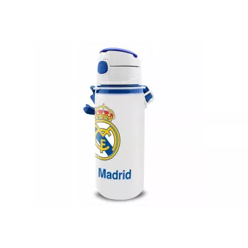 Botella deportiva infantil de aluminio con boquilla KIDS 600 ml – diseño Real Madrid