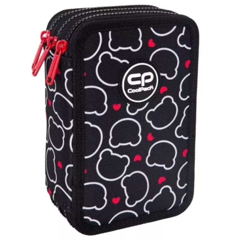 Estuche Cool pack Jumper 3 — organizador de papelería de tres pisos con diseño de oso, tejido resistente