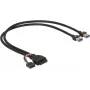 Cable USB DeLOCK 0,45m 2 x USB 3.0 A conector macho USB 2.0