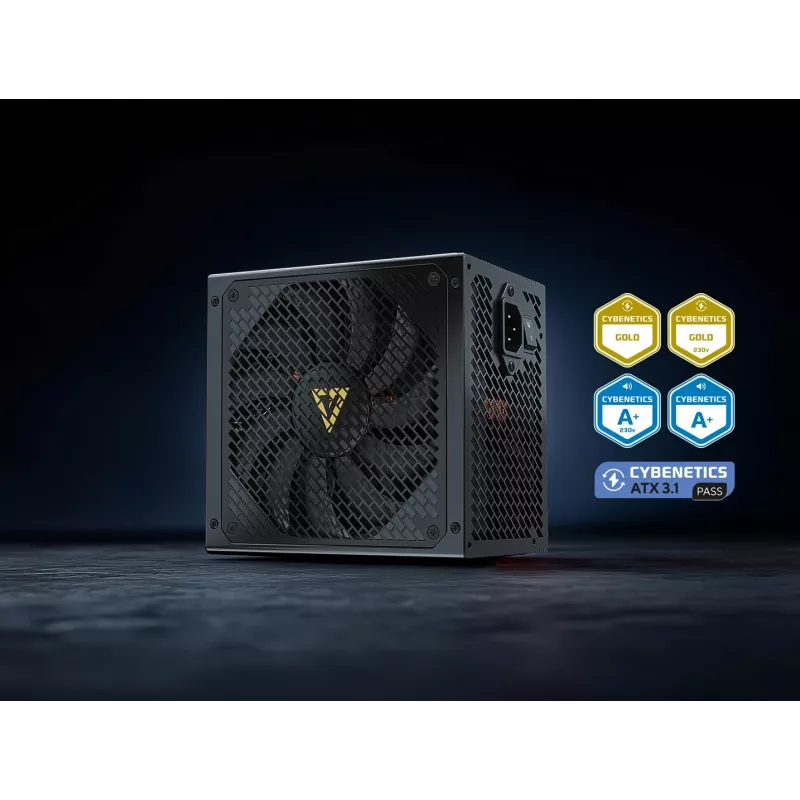 Fuente de alimentación MODECOM VOLCANO HEX GOLD 750W, 80 PLUS Gold, ATX 3.1, modular, ventilador de 14 cm