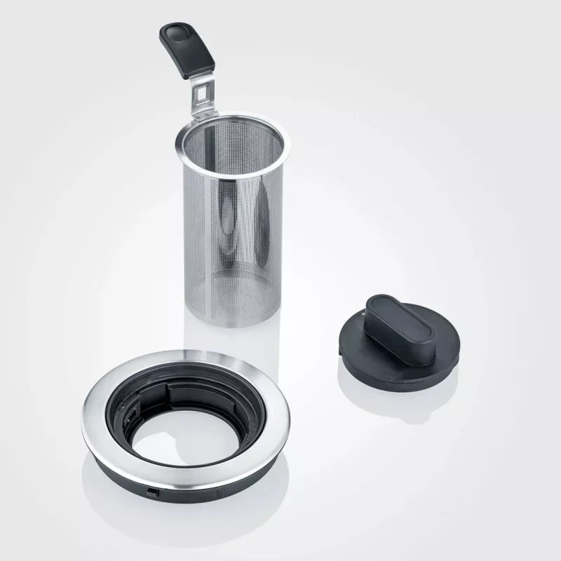 Hervidor eléctrico SEVERIN 1 L 2200 W vidrio y acero inoxidable, 5 ajustes de temperatura, indicador LED