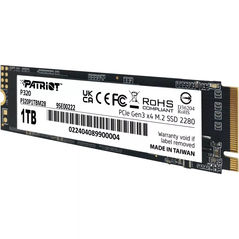 Unidad SSD Patriot P320 1 TB M.2 2280 PCIe 3.0 x4 NVMe