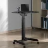 Mesa de ordenador portátil con ruedas, escritorio elevable de sentado a de pie hasta máx. 113 cm, inclinable hasta 30 grados, negro