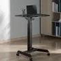 Mesa de ordenador portátil con ruedas, escritorio elevable de sentado a de pie hasta máx. 113 cm, inclinable hasta 30 grados, negro