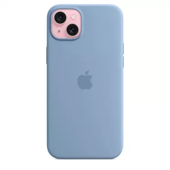 Funda de silicona con MagSafe para Apple iPhone 15 Plus - Azul invernal