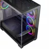 Caja de PC MODECOM Volcano Stellar 5F ATX Midi Tower, cristal templado, 5 ventiladores preinstalados, USB‑C, compatible con microATX/ATX, GPU máx. 420 mm, altura de disipador de CPU 175 mm