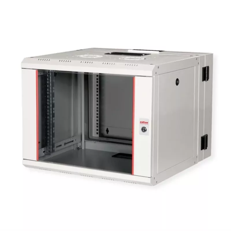 ROLINE Armario de pared 19 inch Pro 7HE, 600x600 AnxPr, diseño pivotante en dos piezas, gris, IP20, capacidad de carga 50 kg