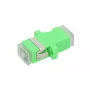 Adaptador de fibra óptica Extralink SC/APC monomodo simplex con tapones antipolvo transparentes, verde