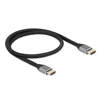 Delock - Cable HDMI Ultra High Speed - HDMI macho a HDMI macho - 50 cm - Triple aislamiento - Gris - Contactos con baño de oro, compatible con 8K 6