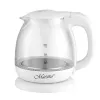 Hervidor eléctrico Maestro MR-055 blanco — 1 L, 1100 W, carcasa de cristal, retroiluminación, indicador de nivel de agua