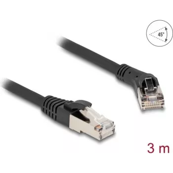 Cable de red DeLOCK RJ45 Cat.8.1 S/FTP en ángulo 45° 3m negro