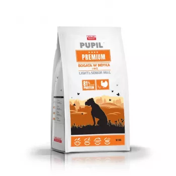 PUPIL Premium Light&Senior Razas medianas y grandes Rico en pavo y arroz - Pienso seco para perros - 12 kg