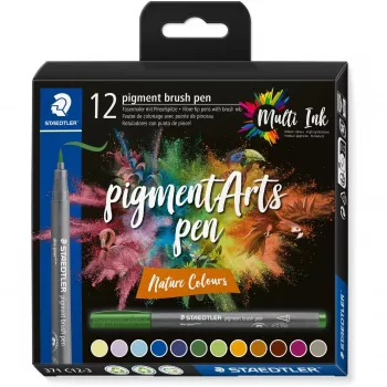 Rotulador pincel Staedtler Pigment Arts Nature Colors 12 uds.