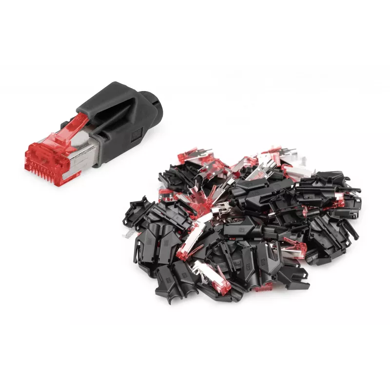 Conector modular Hirose CAT 6 TM 21 Digitus 10 unidades conector RJ-45 negro rojo