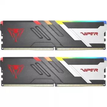 DIMM 64 GB DDR5-6000 (2x 32 GB) kit dual, memoria RAM negra, PVVR564G600C30K, Viper Venom RGB, INTEL XMP, AMD EXPO