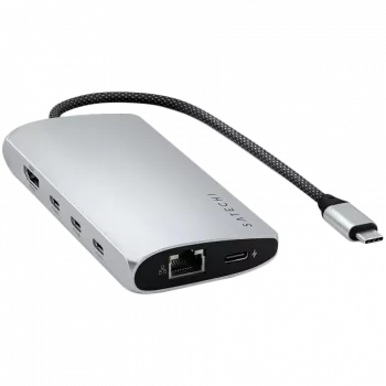 Satechi ST-P8KES adaptador multipuerto USB-C 8K con Ethernet V3, plateado