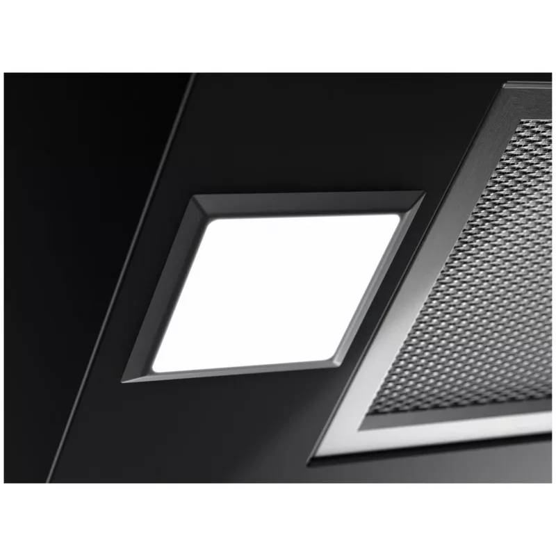 Electrolux LFV626K campana extractora de chimenea, 60 cm (598 mm), máx. 575 m³/h (710 m³/h intensiva), 66 dB, LED, control táctil, 3 velocidades, conexión inalámbrica con la placa, negra